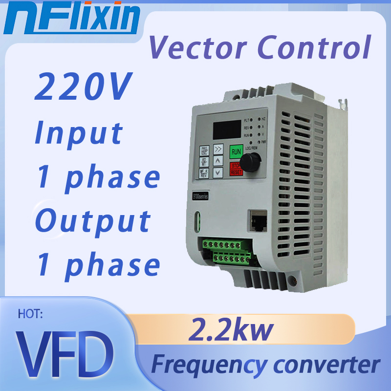 Vfd 2.2Kw Single Phase 220V - Przetwornica częstotliwości 2.2KW 220V VFD, wejście