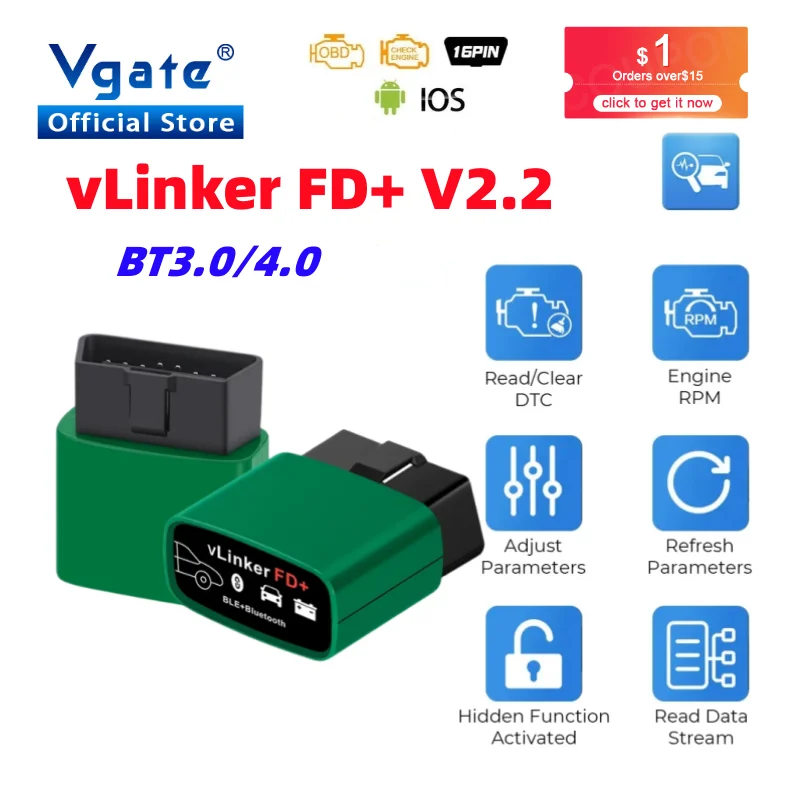 Vfd With Brake Resistor - Vgate VLinker FD ELM327 FORScan dla