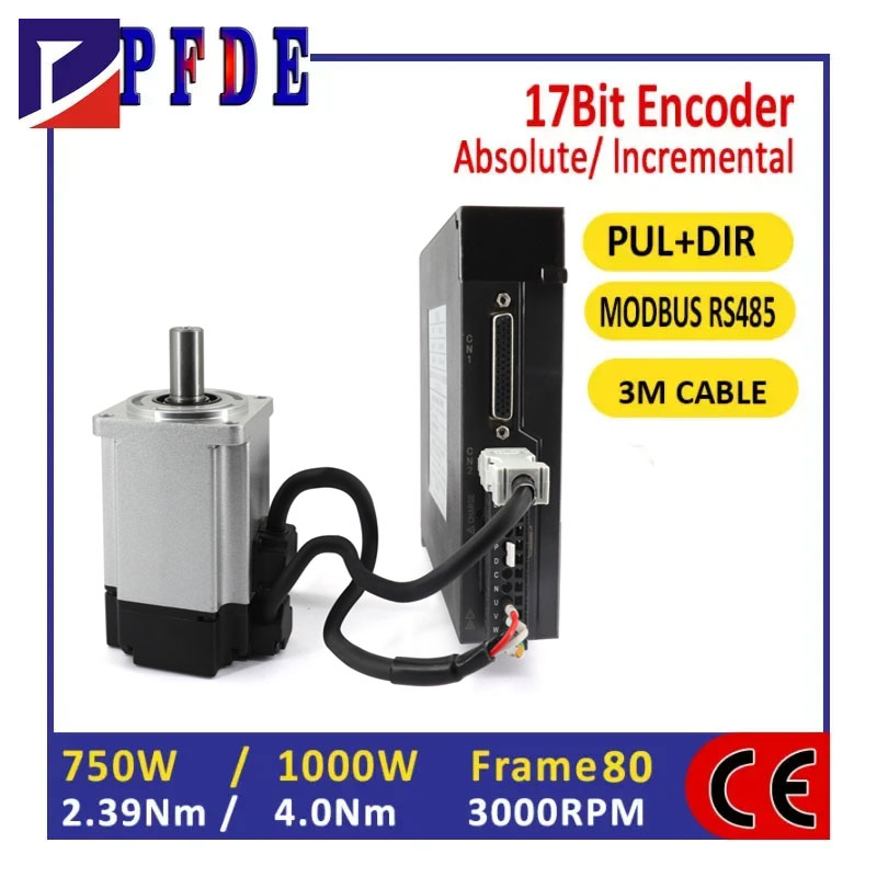 Servo Driver 750W Ac Servo Motor - Enkoder inkrementalny 17-bitowy, silnik serwo AC220V