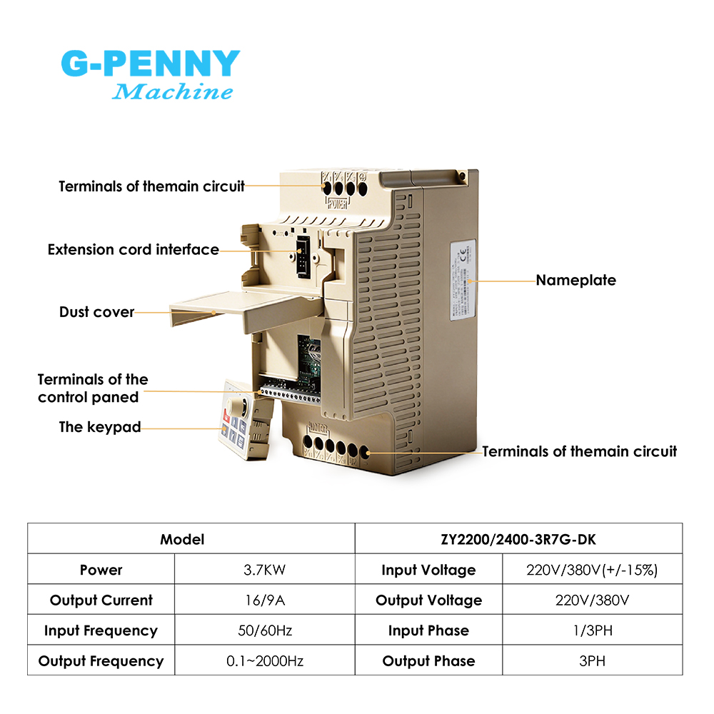 G-Penny 3,7 kW ‌   Falownik we – Variable Frequency Drive 3 Phase 380V recenzja i cena