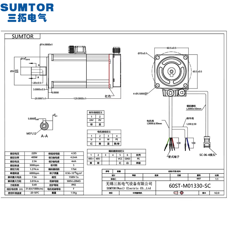 Zestaw serwomotorów 220V 400W  – Servo Motor 400W With Driver recenzja i cena