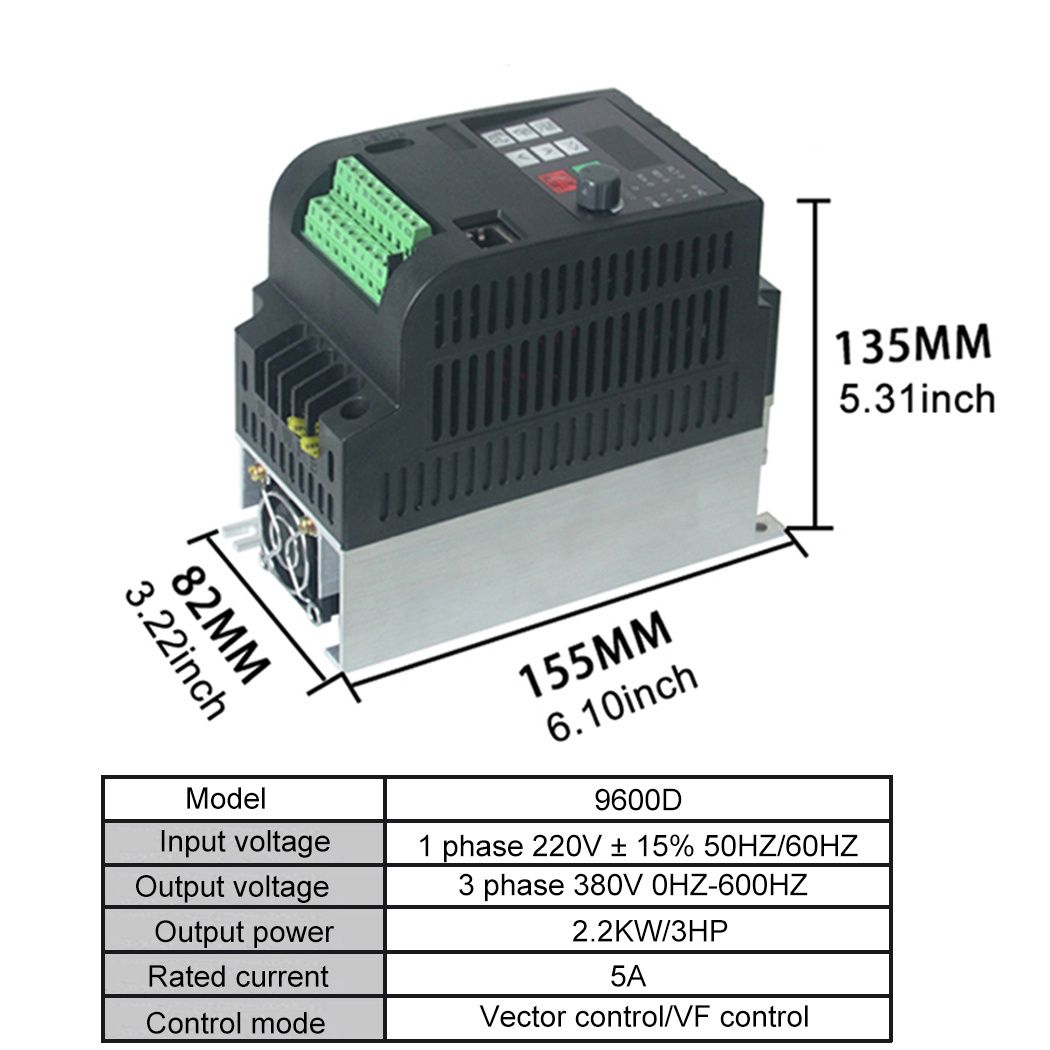 Przetwornica częstotliwości VF – Vfd 2.2Kw Single Phase 220V recenzja i cena